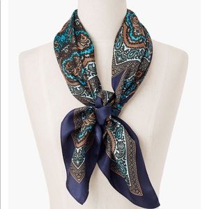 Talbots Silk Square Paisley Scarf NWT